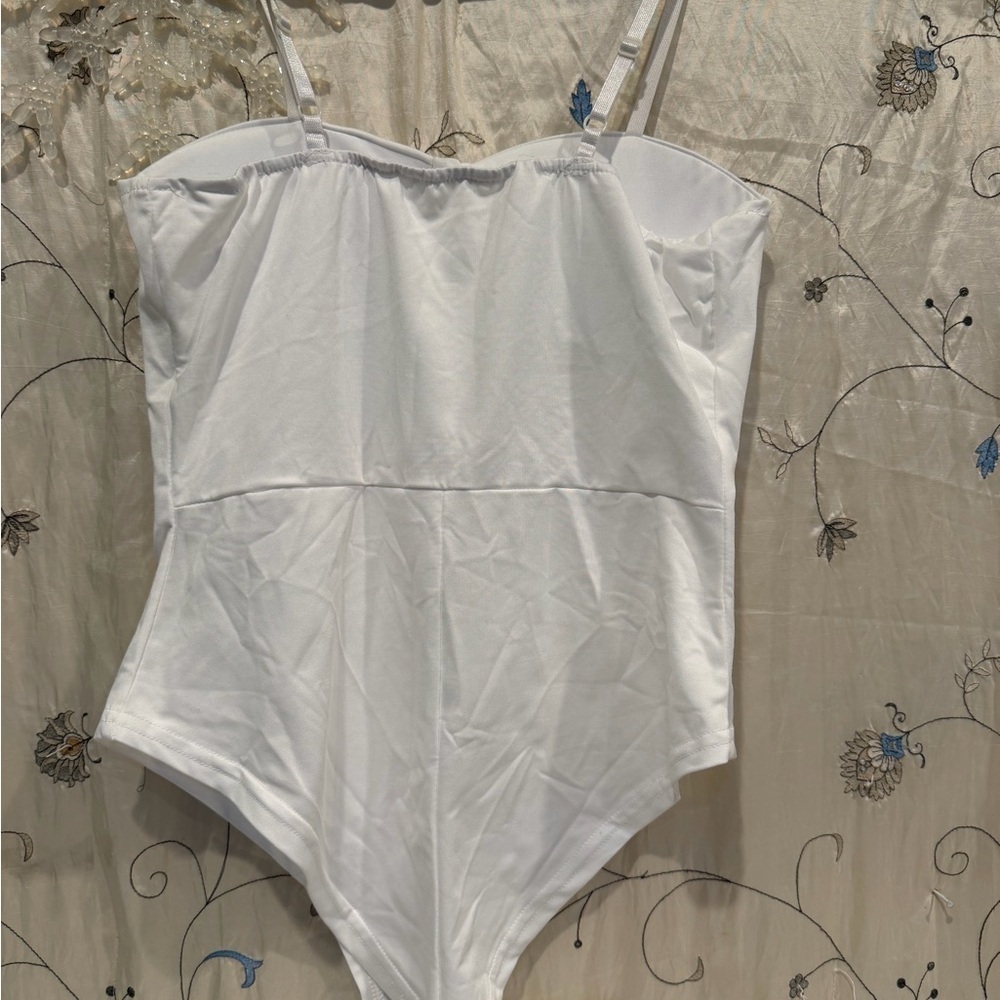 White Strapless Bodysuit - Picture 4 of 5